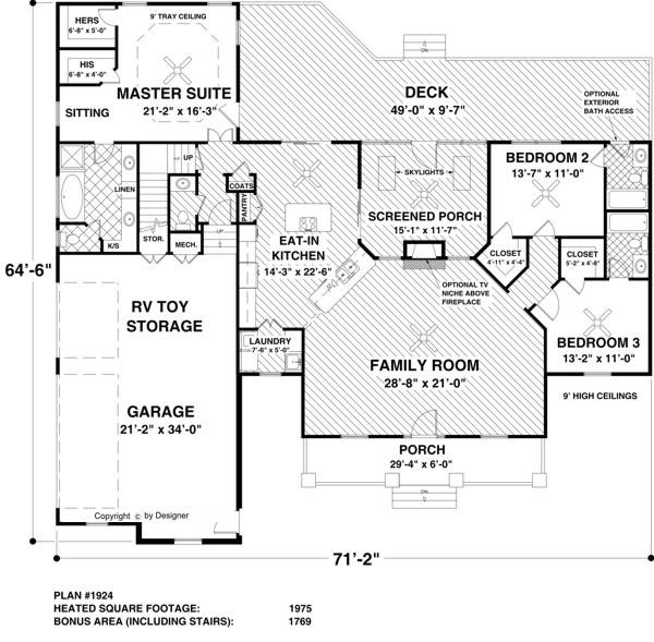 Lower Level Floorplan image of The Edgewater Cove House Plan